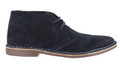 Thomas Crick Gobi Mens Classic Leather/Suede Ankle Desert Boots, black leather and suede ankle-height desert boot with lace-up closure and light brown rubber outsole.