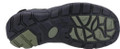 Hush Puppies Peru Mens Adventure Walking Casual Bungee Sandals, sole view showing rugged rubber outsole and durable construction for outdoor activities.