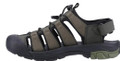 Hush Puppies Peru Mens Adventure Walking Casual Bungee Sandals, outdoor sandal in black and gray with adjustable straps and rugged sole for outdoor activities.