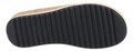 Hush Puppies Elissa Womens Wedge Heeled Slip On Toe Post Sandals, close-up of the black rubber sole with grooved tread pattern for traction.