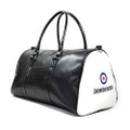 Lambretta Retro Classic Sports Messenger Shoulder Laptop Tablet Body Strap Bag, stylish black and white bag with logo, carrying handles, and spacious design.