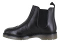 Frank James Warkton Mens Classic Dealer Chelsea Leather Brogue Ankle Boots, black leather slip-on ankle boots with brogue detailing and elastic side panels.