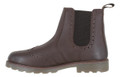 Catesby Mens Pull On Leather Brogues Chelsea Dealer Ankle Boots, brown leather ankle boots with slip-on design and brogue detailing.