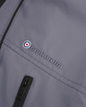 Lambretta Mens Casual Jacket Hooded Lightweight MOD SKA Parka Coat, close-up image showing the jacket's fabric texture, embroidered Lambretta logo, and zipper detail.