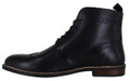 Thomas Crick Askham Mens Classic Leather Smart Brogue Ankle Boots, black leather dress shoe with brogue detailing and lace-up closure.