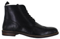 Thomas Crick Askham Mens Classic Leather Smart Brogue Ankle Boots, black leather brogue ankle boots with lace-up closure and decorative perforations.