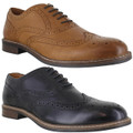 Thomas Crick Cardew Mens Casual Smart Lace Up Brogue Leather Shoes, pair of brown and black leather brogue shoes with decorative perforations and lace-up fronts.