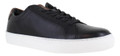 Thomas Crick Evers Mens Casual Lace Up Smart Leather Cupsole Trainers, black leather casual sneakers with white rubber sole.