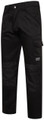 JCB Essential Mens Cargo Work Trade Trousers, black durable work trousers with multiple pockets and reinforced knees.