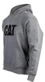 Caterpillar Trademark Mens Work Pullover Sweatshirt Hoodie, grey hoodie with bold black CAT logo on front.