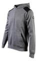 Caterpillar Essential Mens Work Pull Over Sweat Shirt Hoodie, grey hoodie with black shoulder patches and front kangaroo pocket.