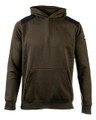 Caterpillar Essential Mens Work Pull Over Sweat Shirt Hoodie, brown hoodie with black shoulder accents and front kangaroo pocket.