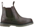 Amblers Chelmsford Mens Pull On Leather Chelsea Dealer Ankle Boots, brown leather ankle boots with elastic side panels and pull tabs.