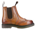 Amblers Dalby Mens Pull On Leather Brogue Dealer Ankle Boots