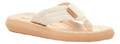 Rocket Dog Adios Womens Casual Flip Flop Toe Post Sandals, close-up view of beige flip flops featuring a textured strap and a comfortable cushioned sole.