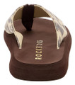 Rocket Dog Adios Womens Casual Flip Flop Toe Post Sandals, close-up view of the flip flop showing the brown footbed and plaid patterned strap.
