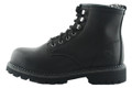 Grinders Kestrel Mens Classic Safety Steel Toe/Midsole Ankle Boots, black leather safety boots with steel toe cap, midsole protection, lace-up design, and rugged outsole for durability.