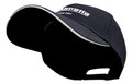 Lambretta Original Classic Logo Target Baseball Cap, black cap with white logo embroidery and adjustable strap.