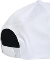 Lambretta Original Classic Logo Target Baseball Cap, white cap with black interior and adjustable strap at back.