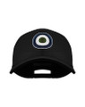 Lambretta Original Classic Logo Target Baseball Cap, black cap with embroidered target logo design in blue, white, and green on the front.