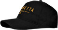 Lambretta Original Classic Logo Target Baseball Cap, black cap with yellow Lambretta logo and text embroidery.