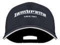 Lambretta Original Classic Logo Target Baseball Cap, black cap with embroidered Lambretta logo and 'Since 1947' text, adjustable strap at back, sporty and vintage style.