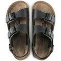 Birkenstock Kano Birko Flor Men's Work Kitchen Garden Sandals, black with adjustable straps and buckles, comfortable footbed, regular width.