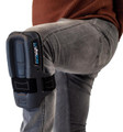 UltraKnee ULTRAKNEE Hammock 1X Professional External Work Trade Protector set, a knee protector worn on the knee for professional external work, featuring a sturdy black design with a digital display and adjustable strap.