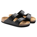 Birkenstock Arizona Prof Men's Work Kitchen Garden Sandals - Regular Width, black slide sandals with cork footbed and adjustable straps.