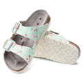 Birkenstock Arizona ESD Womens Work Kitchen Garden Sandals - Narrow Width, floral patterned sandals with two adjustable straps and cushioned footbed.