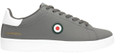 Lambretta Pinball 2 Mens Casual Smart Lace Up Memory Foam Trainers, grey sneaker with white heel accent and circular logo side detail