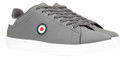 Lambretta Pinball 2 Mens Casual Smart Lace Up Memory Foam Trainers, grey sneakers with lace-up design and cushioned sole.