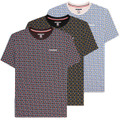 Lambretta Mens Geometric Target Retro Mod Ska Casual T-Shirt, set of three T-shirts featuring colorful geometric target patterns in red, yellow, and blue on black and white backgrounds.