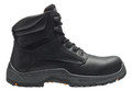 V12 Bison Mens Safety Work Composite Toe Midsole S3 Ankle Boots, black work safety boots with sturdy construction, padded ankle support, and slip-resistant sole suitable for industrial and construction environments.