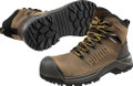 PUMA Safety PUMA Iron HD MID Men's Composite Toe Midsole S3 Work Safety Boots, sturdy brown work boots with reinforced toe cap and slip-resistant rubber sole.