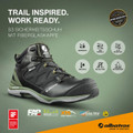 Albatros UltraTrail Mens Composite Toe Midsole S3 Work Safety Boot, black and green safety shoe with durable design and features for work protection.