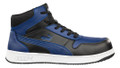 PUMA Safety PUMA Front Court Mens Composite Toe Midsole S3 Work Safety Boots, blue and black high-top safety shoe with white sole.