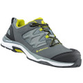 Albatros Ultratrail Low Mens Composite Toe Midsole S3 Work Trainers, athletic shoe with gray and black upper, yellow accents, and durable rubber sole.