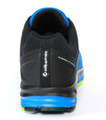 Albatros Lift Impulse Mens Composite Toe Midsole Work Trainers, rear view showing black and blue athletic safety shoes with cushioned midsole and durable outsole.