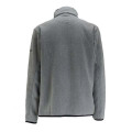 DeWalt 1/4 Mid Layer Work Warm Hooded Fleece Jumper, back view of grey fleece jacket with high collar and long sleeves.