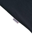 Lambretta Mens Smart Casual Retro SKA Ringer Logo Shirt, close-up image of the dark fabric with a small Lambretta label tag.