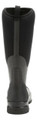 Muck Boots MUCK Chore Classic Tall Womens Stable Farm Wellington Wellies Boots, back view of the black rubber boot with pull tab, durable sole, and sturdy construction for outdoor farm work.