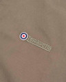 Lambretta Mens Classic Monkey MOD SKA Scooter Jacket, close-up of the embroidered Lambretta logo with a target-inspired design on beige fabric.