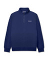 Lambretta Mens 1/4 Zip Pull Logo Classic Pull Over Sweatshirt, navy blue quarter-zip sweatshirt with Lambretta logo embroidered on the chest.