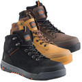 Scruffs Switchback 3 Mens Safety S3 Steel Toe/Midsole Work Ankle Boots, durable safety work boots in black, brown, and tan colors with steel toe and midsole protection, designed for industrial and construction use.