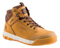 Scruffs Switchback 3 Mens Safety S3 Steel Toe/Midsole Work Ankle Boots, tan leather work boots with steel toe and midsole protection, cushioned collar, durable outsole, and lace-up design for safety and comfort in industrial environments.