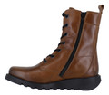 Fly London SILF Womens Zip-Up Lace Wedge Leather Mid Calf Boots