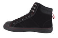 Lee Cooper 022 Mens/Womenss Baseball High Top Steel Toe SB Work Lace Up Boots, black high-top athletic safety boots with steel toe caps, lace-up closure, red stitching, and ankle support.