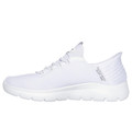 Skechers Summits High Range Slip-Ins Mens Casual Smart Trainers, white athletic casual slip-on sneakers with breathable mesh upper and cushioned sole.