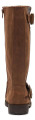 Rocket Dog Berry Womens Tall Zip Up Mid Calf Biker Buckle Boots, Brown leather knee-high boots with side zippers and buckle accents.